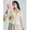 image:imageScarlet Darkness Women Renaissance Shirt Puff Sleeve Square Neck Peasant Pirate BlouseApricot