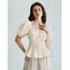 image:imageScarlet Darkness Women Renaissance Shirt Puff Sleeve Square Neck Peasant Pirate BlouseApricot