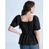 image:imageScarlet Darkness Women Renaissance Shirt Puff Sleeve Square Neck Peasant Pirate BlouseBlack