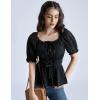 image:imageScarlet Darkness Women Renaissance Shirt Puff Sleeve Square Neck Peasant Pirate BlouseBlack