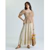 image:imageScarlet Darkness Women Renaissance Shirt Puff Sleeve Square Neck Peasant Pirate BlouseKhaki