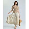 image:imageScarlet Darkness Women Renaissance Shirt Puff Sleeve Square Neck Peasant Pirate BlouseKhaki