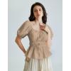image:imageScarlet Darkness Women Renaissance Shirt Puff Sleeve Square Neck Peasant Pirate BlouseKhaki