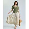 image:imageScarlet Darkness Women Renaissance Shirt Puff Sleeve Square Neck Peasant Pirate BlouseOlive Green