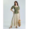 image:imageScarlet Darkness Women Renaissance Shirt Puff Sleeve Square Neck Peasant Pirate BlouseOlive Green