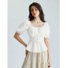 image:imageScarlet Darkness Women Renaissance Shirt Puff Sleeve Square Neck Peasant Pirate BlouseWhite