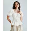 image:imageScarlet Darkness Women Renaissance Shirt Puff Sleeve Square Neck Peasant Pirate BlouseWhite