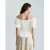 image:imageScarlet Darkness Women Renaissance Shirt Puff Sleeve Square Neck Peasant Pirate BlouseWhite