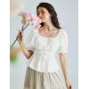 image:imageScarlet Darkness Women Renaissance Shirt Puff Sleeve Square Neck Peasant Pirate BlouseWhite