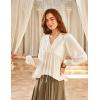 image:imageScarlet Darkness Womens Peasant Tops Fall V Neck Long Sleeve Casual Loose Babydoll Tops