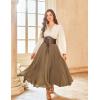 image:imageScarlet Darkness Womens Peasant Tops Fall V Neck Long Sleeve Casual Loose Babydoll Tops