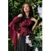 image:imageScarlet Darkness Womens Renaissance Shirt Ruffle Sleeve Off The Shoulder Peplum Blouse Peasant Dressy TopRed
