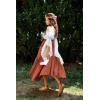 image:imageScarlet Darkness Womens Renaissance Shirt Ruffle Sleeve Off The Shoulder Peplum Blouse Peasant Dressy TopWhite