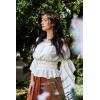 image:imageScarlet Darkness Womens Renaissance Shirt Ruffle Sleeve Off The Shoulder Peplum Blouse Peasant Dressy TopWhite