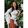 image:imageScarlet Darkness Womens Renaissance Shirt Ruffle Sleeve Off The Shoulder Peplum Blouse Peasant Dressy TopWhite