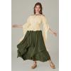 image:imageScarlet Darkness Womens Renaissance Shirt Ruffle Sleeve Off The Shoulder Peplum Blouse Peasant Dressy TopYellow