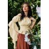 image:imageScarlet Darkness Womens Renaissance Shirt Ruffle Sleeve Off The Shoulder Peplum Blouse Peasant Dressy TopYellow