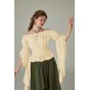 image:imageScarlet Darkness Womens Renaissance Shirt Ruffle Sleeve Off The Shoulder Peplum Blouse Peasant Dressy TopYellow