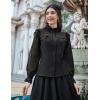 image:imageScarlet Darkness Womens Victorian Lace Tops Polka Dot Button Down Long Sleeve ShirtBlack