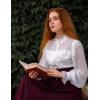 image:imageScarlet Darkness Womens Victorian Lace Tops Polka Dot Button Down Long Sleeve ShirtWhite