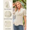 image:imageScarlet Darkness Womens Work Tops Elegant Renaissance Pirate Shirt Short Sleeve Victorian Peasant BlousesBeige