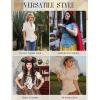 image:imageScarlet Darkness Womens Work Tops Elegant Renaissance Pirate Shirt Short Sleeve Victorian Peasant BlousesBeige