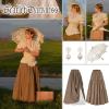 image:imageScarlet Darkness Womens Work Tops Elegant Renaissance Pirate Shirt Short Sleeve Victorian Peasant BlousesBeige