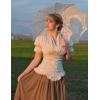 image:imageScarlet Darkness Womens Work Tops Elegant Renaissance Pirate Shirt Short Sleeve Victorian Peasant BlousesBeige