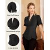 image:imageScarlet Darkness Womens Work Tops Elegant Renaissance Pirate Shirt Short Sleeve Victorian Peasant BlousesBlack