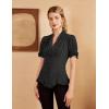 image:imageScarlet Darkness Womens Work Tops Elegant Renaissance Pirate Shirt Short Sleeve Victorian Peasant BlousesBlack