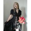 image:imageScarlet Darkness Womens Work Tops Elegant Renaissance Pirate Shirt Short Sleeve Victorian Peasant BlousesBlack
