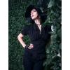 image:imageScarlet Darkness Womens Work Tops Elegant Renaissance Pirate Shirt Short Sleeve Victorian Peasant BlousesBlack