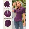image:imageScarlet Darkness Womens Work Tops Elegant Renaissance Pirate Shirt Short Sleeve Victorian Peasant BlousesEggplant Purple