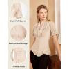 image:imageScarlet Darkness Womens Work Tops Elegant Renaissance Pirate Shirt Short Sleeve Victorian Peasant BlousesFlesh Color