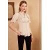 image:imageScarlet Darkness Womens Work Tops Elegant Renaissance Pirate Shirt Short Sleeve Victorian Peasant BlousesFlesh Color