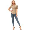 image:imageScarlet Darkness Womens Work Tops Elegant Renaissance Pirate Shirt Short Sleeve Victorian Peasant BlousesKhaki
