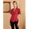 image:imageScarlet Darkness Womens Work Tops Elegant Renaissance Pirate Shirt Short Sleeve Victorian Peasant BlousesRed