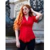 image:imageScarlet Darkness Womens Work Tops Elegant Renaissance Pirate Shirt Short Sleeve Victorian Peasant BlousesRed