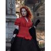 image:imageScarlet Darkness Womens Work Tops Elegant Renaissance Pirate Shirt Short Sleeve Victorian Peasant BlousesRed