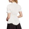 image:imageScarlet Darkness Womens Work Tops Elegant Renaissance Pirate Shirt Short Sleeve Victorian Peasant BlousesWhite