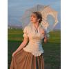 image:imageScarlet Darkness Womens Work Tops Elegant Renaissance Pirate Shirt Short Sleeve Victorian Peasant BlousesWhite