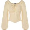 image:imageSCARLET DARKNESS Corset Tops for Women Elastic Neckline Renaissance Shirt Peasant BlousePristine