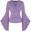image:imageScarlet Darkness Bell Sleeve Tops for Women Renaissance Shirt Pirate Peasant BlouseLight Purple