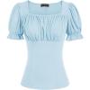 image:imageScarlet Darkness Peasant Tops for Women Vintage Puff Sleeve Square Neck Renaissance ShirtLight Blue