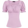 image:imageScarlet Darkness Peasant Tops for Women Vintage Puff Sleeve Square Neck Renaissance ShirtLight Lilac