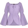 image:imageScarlet Darkness Renaissance Shirt Women Off Shoulder Bell Sleeve Tops Pirate Peasant BlouseLight Purple