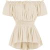 image:imageScarlet Darkness Renaissance Shirt Women Off Shoulder Short Sleeve Tops Summer Peasant Pirate Shirt Peplum Blouse Light Yellow XXL