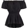 image:imageScarlet Darkness Renaissance Shirt Women Off Shoulder Short Sleeve Tops Summer Peasant Pirate Shirt Peplum BlouseBlack