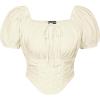 image:imageScarlet Darkness Renaissance Shirt Women Off The Shoulder Corset Tops Peasant BlouseIvory