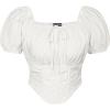image:imageScarlet Darkness Renaissance Shirt Women Off The Shoulder Corset Tops Peasant BlouseWhite